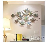 FLYUFO Decorazione da Parete Pesce 3D, Decorazione di Arte della Parete di Pesce in Metallo,Acqua Decorazioni Marine Pesce in Stile Nautico Aqua 3D Decorazione da Appendere