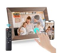 Flyzuni Cornice per foto digitale da 10,1 pollici con memoria da 32 GB, cornice per foto digitale WiFi, display touch IPS 1280 x 800, rotazione automatica, montaggio a parete, condivisione