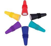 FLZONE 6 Pezzi Tappo Vino Silicone,Tappi per Bottiglie di Vino riutilizzabili Premium per Preservare Birra Champagne Bevanda Alcolica