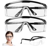 FLZONHUT Occhiali di Sicurezza,2 Pezzi Occhiali Protettivi da Lavoro Occhiali Antipolvere Occhiali a Mascherina Trasparente Occhiali di Protezione per Adulti Lenti Trasparenti per Attività all'aperto