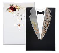 FLZOPYNE 50X Biglietti Di Inviti Per Matrimonio Kit Bianco e Nero Abito Da Sera Carta Cartoncino Fidanzamento Matrimonio Sposa Doccia Inviti Feste Con Buste e Sigilli CW2011
