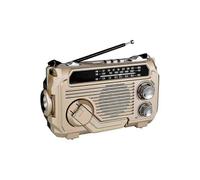 FM AM SW Radio Solar Charging Emergency Radios Receiver Hand Crank Bluetooth 5.2 Support TF USB Gold
