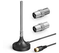 FM/DAB+ Radio Rod, Ancable DAB+/FM/FM Antenna da camera con 2 adattatori per ricezione radio stereo, sintonizzatore radio portatile e ricevitore HiFi (nero)