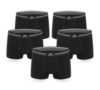 FM London, Boxer da uomo super morbidi in bambù, confezione da 5, senza etichetta, elasticizzati, in materiale ecocompatibile, Nero, M