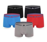 FM London, Boxer da uomo super morbidi in bambù, confezione da 5, senza etichetta, elasticizzati, in materiale ecocompatibile, Colori chiari assortiti, XXL