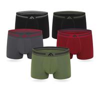 FM London, Boxer da uomo super morbidi in bambù, confezione da 5, senza etichetta, elasticizzati, in materiale ecocompatibile, Colori Scuri Assortiti, XXL