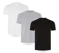 FM London confezione da 3/5 Maglietta da uomo, T-shirt premium con design leggermente aderente, Maglietta super morbida realizzata in cotone 100%, Nero, Grigio, Bianco (3 pezzi), S