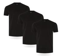 FM London confezione da 3/5 Maglietta da uomo, T-shirt premium con design leggermente aderente, Maglietta super morbida realizzata in cotone 100%, Nero (3 pezzi), L