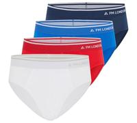 FM London Confezione da 4 Slip in bambù da uomo, Slip intimo confortevole con cintura senza etichetta, Boxer elasticizzati senza apertura frontale, Blu, Rosso, Bianco, XXL