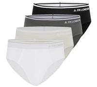 FM London Confezione da 4 Slip in bambù da uomo, Slip intimo confortevole con cintura senza etichetta, Boxer elasticizzati senza apertura frontale, Nero, Grigio, Bianco, XXL