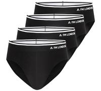 FM London Confezione da 4 Slip in bambù da uomo, Slip intimo confortevole con cintura senza etichetta, Boxer elasticizzati senza apertura frontale, Nero, 4XL
