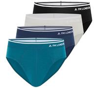 FM London Confezione da 4 Slip in bambù da uomo, Slip intimo confortevole con cintura senza etichetta, Boxer elasticizzati senza apertura frontale, Nero, Blu, Grigio, S