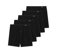 FM London Confezione da 5 Boxer Uomo Cotone 100%, Modello Loose Fit, Intimo Super Morbido in Tinta Unita con Patta con Bottoni e Comoda Fascia Elastica in Vita, Nero, M