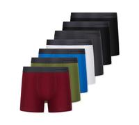 FM London Confezione da 7 Boxer Uomo, Senza Etichette, Mutande Uomo Ricche in Cotone, Boxer da Uomo Traspiranti, Morbidi ed Elastici, Colori Scuri Assortiti, 4XL