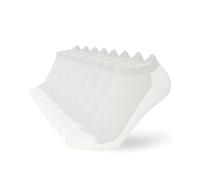 FM London Confezione da 8 Calzini Uomo Corti in Bamboo, Calze Running Super Morbide, Traspiranti e Resistenti agli Odori, Calzini Bamboo con Protezione sul Tallone, Calzini Sportivi, Blanco, 39-42