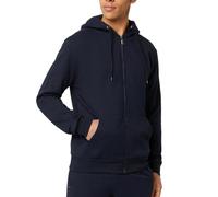 FM London, Felpa da Uomo con Cappuccio e Zip e Fodera in Pile, Blu Navy, XL