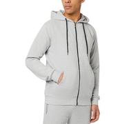 FM London Felpa da Uomo con Cappuccio, Zip e Fodera in Pile Grigio L