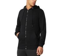 FM London, Felpa da Uomo con Cappuccio e Zip e Fodera in Pile, Nero, S