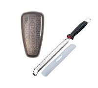 Fm Professional 9927950 - Grattugia per buccia e grattugia per parmigiano con scatola di stoccaggio, grattugia per agrumi, zestore agrumi, raspa per formaggio, raspa a parmigiano, acciaio