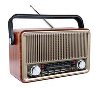 FM Radio Portatile Bluetooth 5.0: SENTASI Radio Vintage Retro con Batteria Ricaricabile da 1200 mAh,Radio Supporto AM/SW/USB/TF, Radio da Cucina Retrò per Home Office