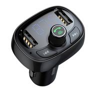 FM Trasmettitore Auto Adattatore Radio KFZ 2x USB-A Porte Bluetooth 4.2 Nero