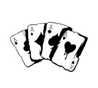 FM2018XSL Adesivi Riflettenti Decorativi per Auto di Poker, Adesivi per Auto in 2 Pezzi, Adatti per Automobile, Motocicletta, 15 * 10 cm(Nero)