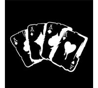 FM2018XSL Adesivi Riflettenti Decorativi per Auto di Poker, Adesivi per Auto in 2 Pezzi, Adatti per Automobile, Motocicletta, 15 * 10 cm(Bianca)