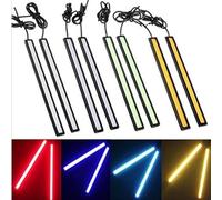 FM2018XSL Auto Led DRL Luci di Marcia Diurne, Flessibile Striscia Morbida di Gomma Lightbar 12V 6000K Bianco Per Rimorchio Pickup Vehicle 17cm Pack di 2 Shell argento bianco