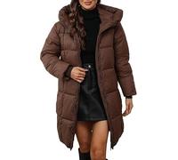 FM2018XSL Donna Cappotto Lungo con Cappuccio Puffer Imbottito Giacca da Neve Invernale Addensare Cappotto Isolato Capispalla in Piumino