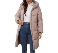 FM2018XSL Donna Cappotto Lungo con Cappuccio Puffer Imbottito Giacca da Neve Invernale Addensare Cappotto Isolato Capispalla in Piumino