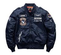 FM2018XSL Giubbotto Bomber Uomo Multitasche Militare Giacca da Cargo Casuale Giacche da Volo Sportiva Cappotto Caldo Invernale,3XL,Blu 02