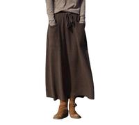 FM2018XSL Gonna Lana Lunga con Tasche Gonna Invernale Calda Elastico in Vita con Coulisse Comodo Gonne Plissettata (IT, Testo, L, Regular, Regular, caffè)