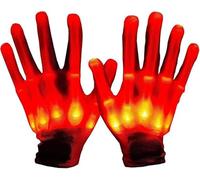 FM2018XSL LED Glow Guanti per i ragazzi Ragazze Adulti Illuminano Guanti Scheletro Finger Flashing Guanti per Halloween Natale