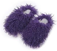 FM2018XSL Pantofole da Donna Soffici a Pelo Lungo in Pelliccia Sintetica di Pecora, Pantofoles Unisex in Finta Pelliccia, pantofole Piatte da Esterno di Lusso Per Ragazze