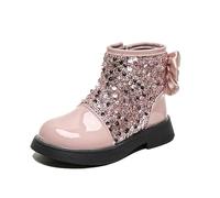 FM2018XSL Ragazze Stivali corti Zip Stivali da Equitazione Faux Foderato in Pelliccia Basso Scarpe Invernali