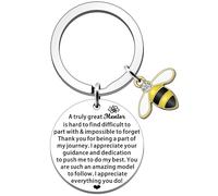 FMCC Regalo mentore per donne e uomini, regalo di ringraziamento mentore che lascia andare regali di pensionamento per mentore insegnante portachiavi, Argento, Etichettalia unica