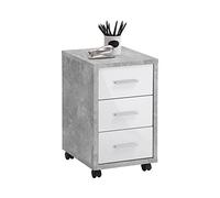 FMD Moebel Dexter E1 Cassettiera Ufficio, 35x42x58,9 H cm, Grigio, Bianco, Nobilitato