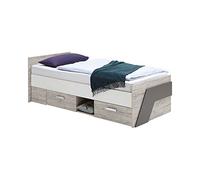 FMD Möbel Lettino da Giorno, truciolato, Rovere Sabbia/Bianco/Lava, Einzel