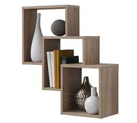 FMD Möbel Mensola da parete, in rovere, bianco, 64 x 66 x 19 cm