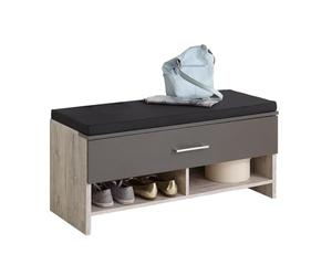 FMD Möbel Panca Appendiabiti, Materiale a Base di Legno, Rovere Sabbia/Lava, ca. 100 x 42 x 38 cm