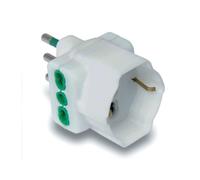 Adattatore triplo Fanton spina 2P+T 2 prese bipasso e 1 Schuko 82640-E