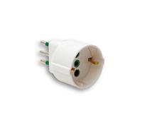 Immagine del prodotto FANTON 87120 Adattatore semplice spina italiana 2P+T 10A presa schuko 2P+T 16A Bianco