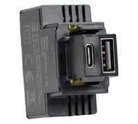 Fme Alimentatore Compatto da Incasso Keystone USB-A e USB-C™ 20W 5-12V Nero