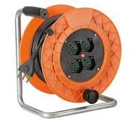 Fanton Prolunga con avvolgicavo Golia 10221 4 prese cavo 50 m H05VV-F 3x1,5 mmq Arancione/Nero