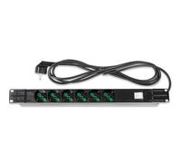 Fme Multipresa 6 Posti da Rack 19'' Cavo 3 metri Spina Schuko Angolata 1U