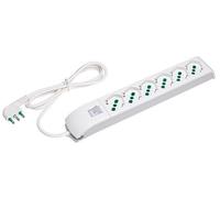 MULTIPRESA CON INTERRUTTORE CAVO NT 1,5 SPINA ITALIANA 16A 90° CON 6 PRESE BIPAS