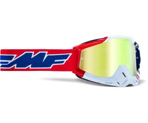 FMF Goggles PowerBomb US of A, occhiali a specchio male Rosso/Bianco/Blu Oro A Specchio