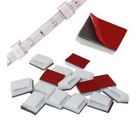 FMHXG Clip per striscia luminosa a LED, 50 pezzi, staffe di montaggio bianche con nastro adesivo 3M per strisce LED da 8 mm, 10 mm, 12 mm di larghezza, IP65, ganci autoadesivi, supporto per filo,