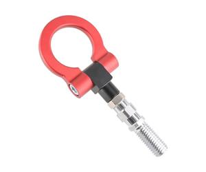 FMIC.EU PERFORMANCE JR.SPEC occhiello di traino rotondo rosso, M18 x 2,5, gancio di traino pieghevole CNC in AL6061-T6 con bullone in acciaio e diametro interno di 48 mm, per motorsport Drift Rally