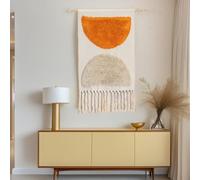 FMIYJUN Arazzo boho decorativo da parete macramè da appendere alla parete con nappa, stile alla moda, adatto per camera da letto, asilo, appartamento, dormitorio, 50 x 85 cm (C1)